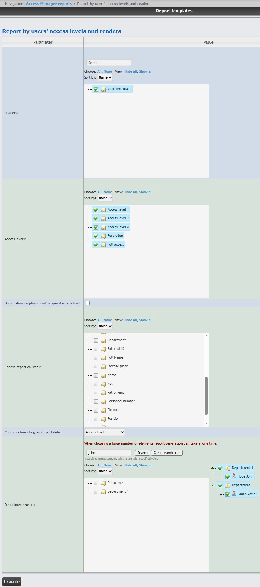 WEB Report System PSIM 1.0.1 (english) > Report by users' access levels and readers > 1.jpg
