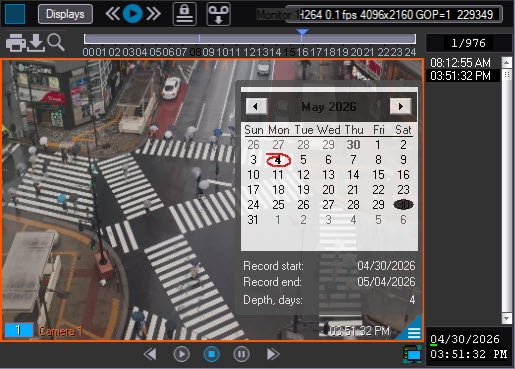 Axxon PSIM 2.0 (english) > Search for video by date and time of creation > 3.jpg